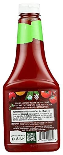 24 Oz, 4-Pack Organicville Organic Ketchup - Tomato Ketchup, Gluten Free, Non-GMO, Vegan, USDA Organic, Made with Agave