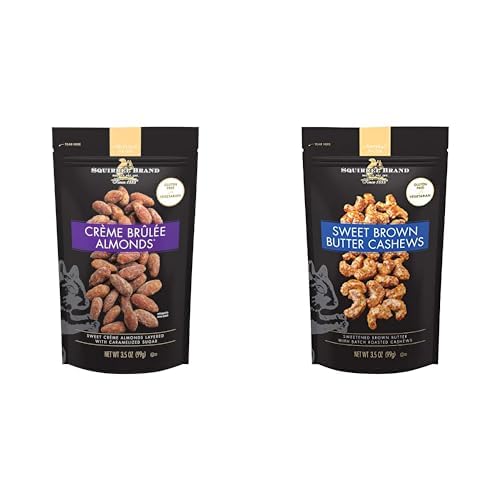 Squirrel Brand Crme Brulee Almonds, 3.5 OZ + Squirrel Brand Sweet Brown
