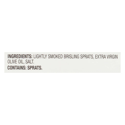 4.23 oz (Pack 12) 14g Brunswick Wild Caught Gourmet Brisling Sardines in Extra Virgin Olive Oil, Can of - Protein per