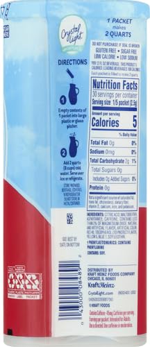 6 Count Packets Crystal Light Sugar-Free Energy Wild Strawberry Low Calories Powdered Drink Mix Pitcher