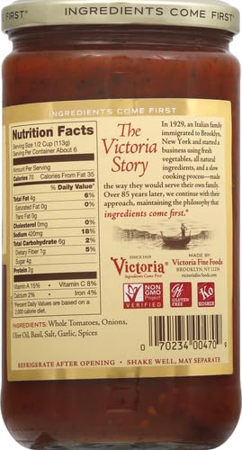 Victoria Tomato Basil Sauce, 24 Ounce