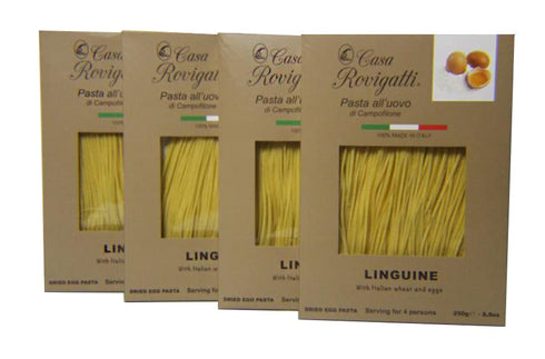 (Pack 4) 8.8 250 Linguine Gourmet Egg Pasta of - Italian Pasta from the region of Di Campofilone - Imported Gourmet