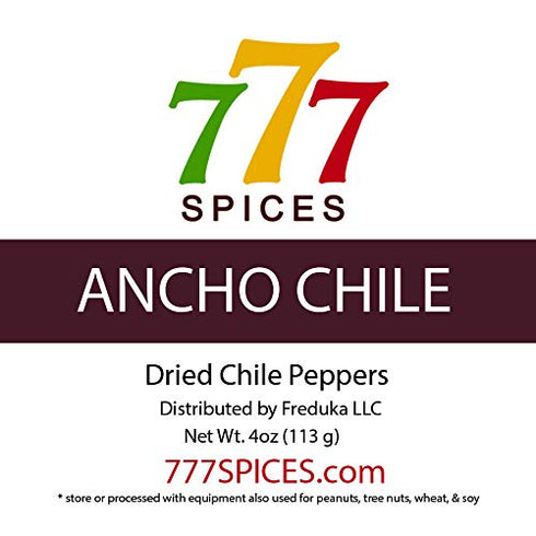 4oz Ancho Poblano Dried Whole Chiles, Chili Pods for Authentic Mexican Food, Chile Seco