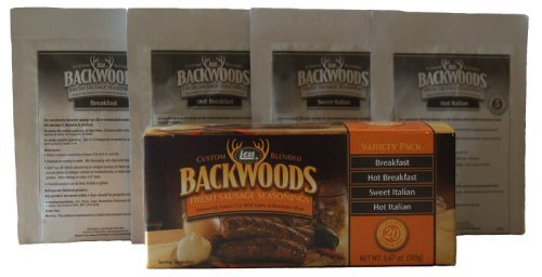 LEM Products Backwoods Fresh Sausage Seasonings Variety Pack, Includes Breakfast, Hot Breakfast,