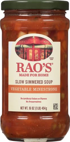16oz, (Pack 6) Rao's Homemade Vegetable Minestrone Soup, Real Vegetables, Traditional Italian Heat and Serve Soup