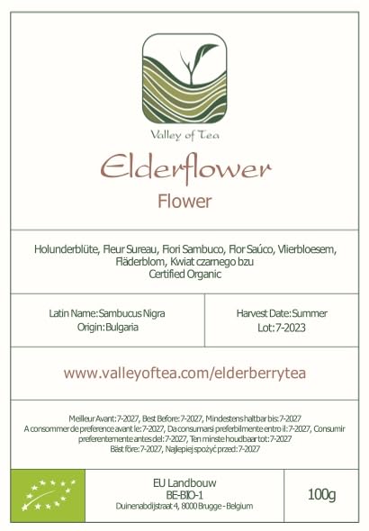 Organic Elderflower Tea - Dried Elder Flowers Herbal Tea, Sambacus Blossoms