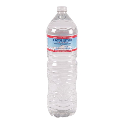 1.5L 12 Crystal Geyser Natural Alpine Spring Water, Drinking Water Bottled at the Source, Bottles, Case