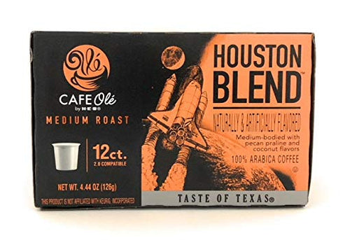 Cafe Ole 12ct. (36 Taste of Texas Gourmet Coffee K Cups Gift Assortment, Cups) Houston Blend, Texas Pecan, Taste of San