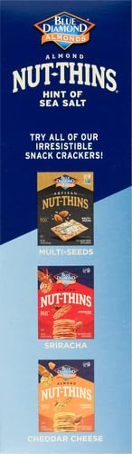 Blue Diamond Almonds Nut-Thins Gluten Free Cracker Crisps, Hint Of Sea Salt, Family Size, 7.7 oz (Pack of 1)