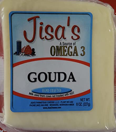 Generic 3 8 oz Nebraska Farmstead Cheese Block Piece Sampler | Gouda, Smoked Bacon, Jalapeno | Each | Made in Small
