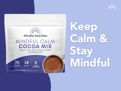 11oz. Mindful Calm Organic Hot Chocolate Mix Anti-Stress Drink Powder For Calming Sleepy Cocoa Nighttime Relaxation