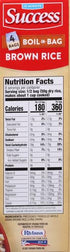 Success Boil-in-Bag Brown Rice, Quick and Easy Rice Meals, 14-Ounce Box