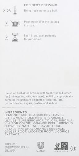 20 TAZO Wild Sweet Orange Tea Bags, Unsweetened Herbal Tea, Caffeine Free, Total Bags