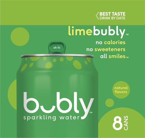 12 Oz (Pack 8), Packaging bubly Sparkling Water, The Super Mario Galaxy Movie Lime, Zero Sugar & Zero Calories, Fl Cans