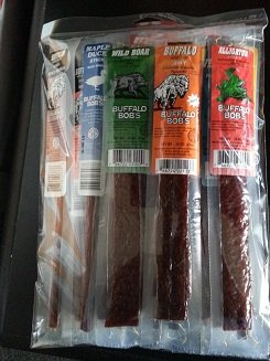 Buffalo Bob's 25 Piece Game Jerky Alligator Beef Buffalo Elk Ostrich Kangaroo Venison Wild