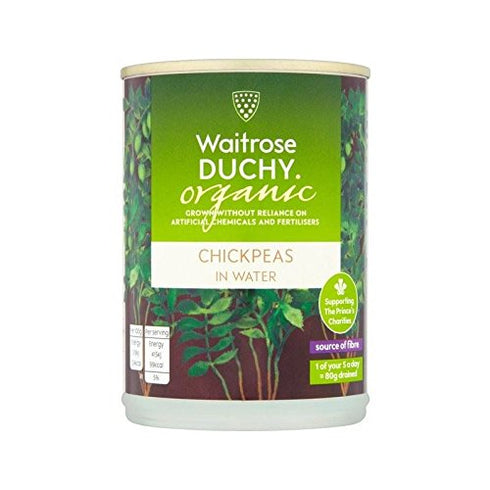Duchy Waitrose Organic Chick Peas in Water 410g - Pack of 2