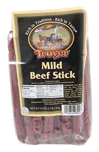 Troyer Mild Beef Sticks, 16 Ounce Bag