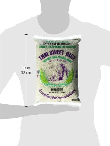 Three Elephants 5 80 Thai Sweet Rice Pound, Ounce