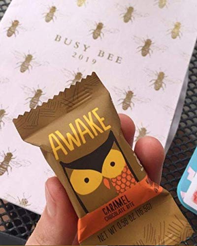 1 1/2 50 AWAKE Caffeinated Chocolate Bites, Caramel Chocolate Energy Snack, Bite Equals Cup of Coffee, Bites