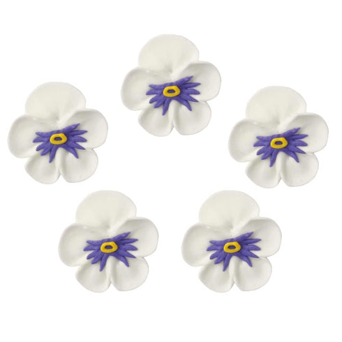 O'Creme Pansy Royal Icing Sugar Flower 1-1/4 Inch - for Cake Decorating