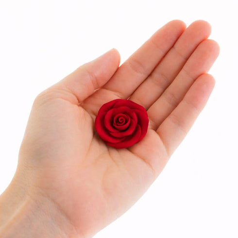 Sugar Roses (12 Count, Medium 1.5 Inch) Wired Gum Paste Flowers with