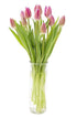 KaBloom - 10 Pink Tulips with vase - Fresh Flowers for Birthday,