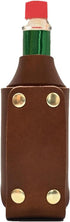 2 oz. Hot Sauce Holster - Full Grain Leather Belt Holder - Solid Brass Snap - Convenient Slip-On Hot Sauce Bottle
