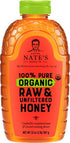 100% 32oz. (Pack 2) Nate's Organic Pure, Raw & Unfiltered Honey - USDA Certified Organic - Squeeze Bottle