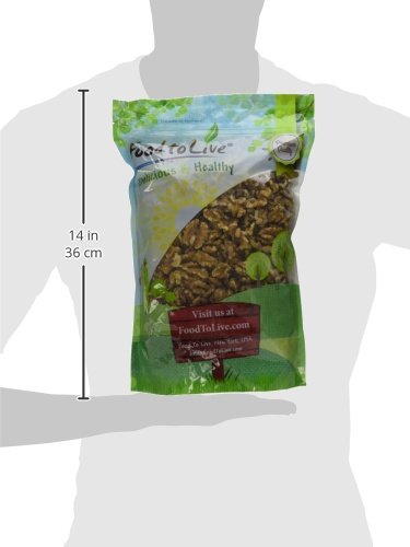 2.5 Omega-3 Food to Live - California Walnuts, Pounds Halves & Pieces, Raw, Unsalted, Shelled, Kosher, Vegan, Sirtfood