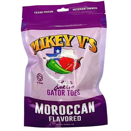 Mikey Vs Moroccan Gator Toes Deep-Fried Garlic Snacks, Crunchy Garlic Bites, 3.9