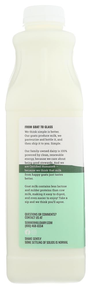Summerhill 32 Oz Dairy, Goat Milk Pasteurized, Fl