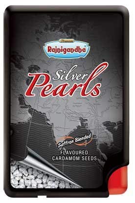 Rajnigandha Silver Pearls Saffron Blended Flavored Cardamom Seed Mouth Freshener