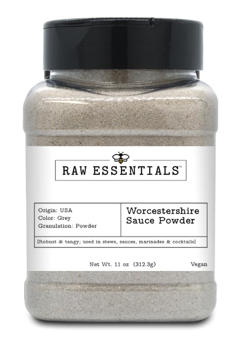 Worcestershire Sauce Powder - Robust Tangy Flavor for Stews, Marinades, Cocktails - Vegan