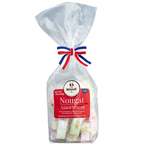 Le Nougat by Chabert & Guillot Soft Nougat Assortment (Pistachio, Raspberry, Vanilla) Bag