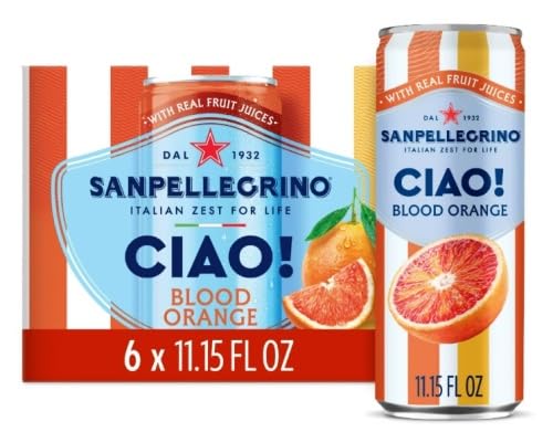KD Chocolates Blood Orange Sparkling Water, Low-Cal, 0g Added Sugar, 6-Cans