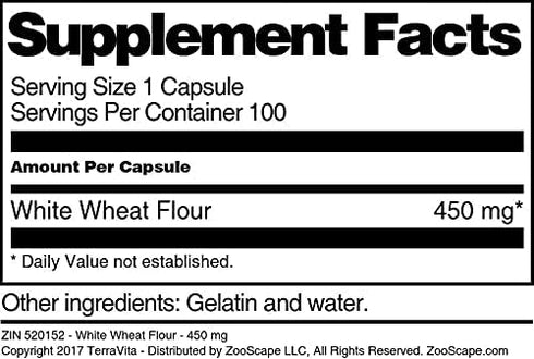 Terravita 450 (100 520152) 3 Pack White Wheat Flour - mg Capsules, ZIN: