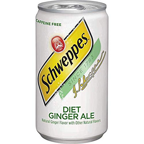 Schweppes 7.5 oz 18 pack Diet Ginger Ale Soda - mini cans