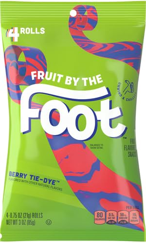 4 Fruit by the Foot Fruit Flavored Snacks, Berry Tie-Dye, ct