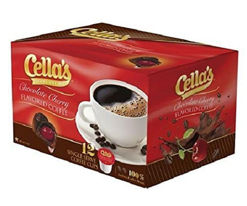 Cellas Chocolate Cherry Flavored Coffee, 12 Count