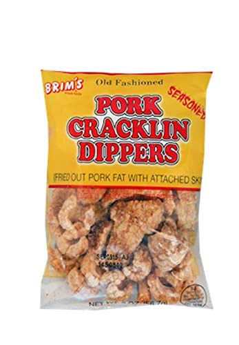 Brim's Brim Delicious Pork Cracklin Dippers w/Red Pepper Seasoning 1.75oz bags (Pack of
