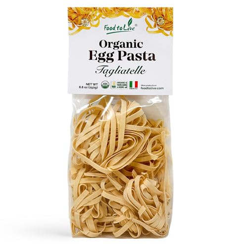 Food to Live Organic Egg Tagliatelle Pasta 8.8 oz (Pack of 1)