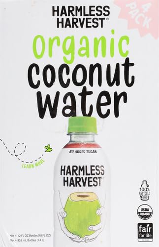 Harmless 12 Oz (Pack 4) Harvest Organic Coconut Water, Original, Fl