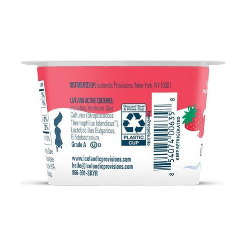 4.4 Icelandic Provisions, Yogurt Skyr Extra Creamy Strawberries Cream, Ounce