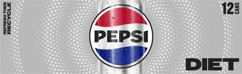 12 Oz (Pack 12) Diet Pepsi Cola Soda, Fl Cans