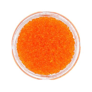 Frozen (50g Orange Genki Tobiko Caviar Premium Flying Fish Roe from Taiwan Glass Jar), Naturally Vibrant Crunch