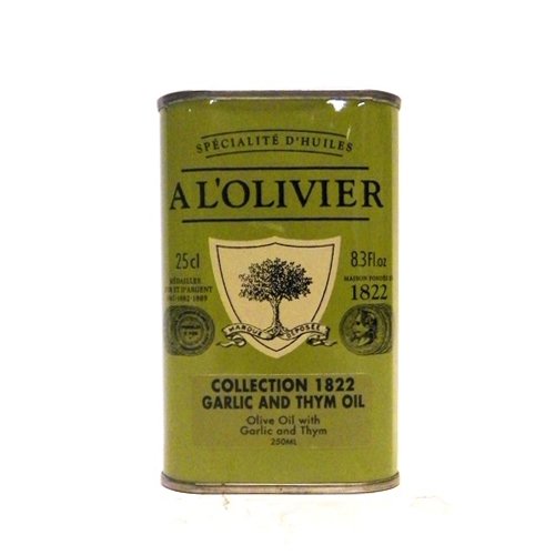 A L'Olivier Garlic & Thyme Infused Extra Virgin Olive Oil Tin, 8.3 oz