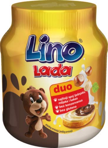 Podravka Lino Lada White and Cocoa Hazelnut Spread, Duo, 12oz (350g)