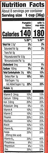 PST 10.8 oz 2 Pack Pumpkin Spice Cheerios Limited Edition - Per Box - Whole grain and Gluten Free