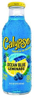 16 Oz (Pack 6) Calypso Lemonade, Ocean Blue Lemonade, Made with Real Fruit, Fl Glass Bottles