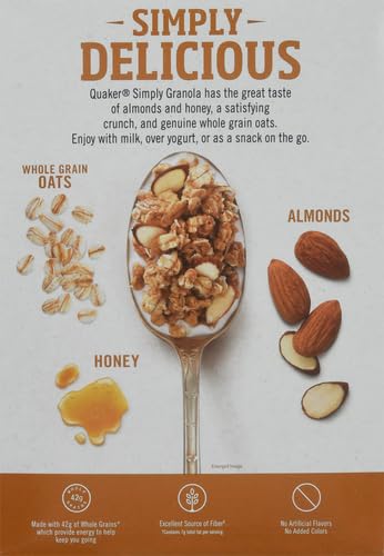 24.1oz (Pack 2) Quaker Simply Granola, Oats, Honey, & Almonds, Box
